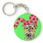 Easter Airedale Keychain