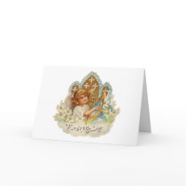 Easter Angel with Harp - Card