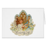 Easter Angel with Harp - Card