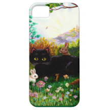 Easter Art Black Cat Bunny Christian Creationart iPhone 5 Cases