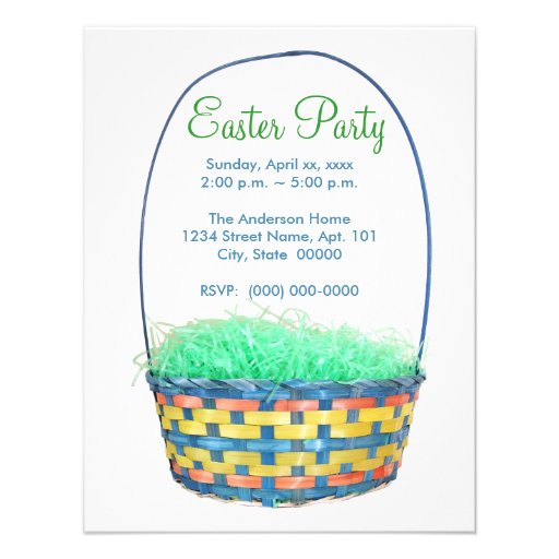 Easter Basket Party Invites (front side)