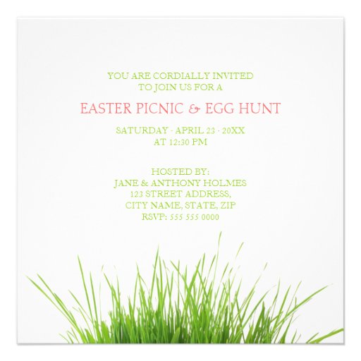 Easter Basket Picnic invitation