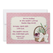 Easter Basket Pink invitations