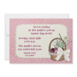 Easter Basket Pink Custom Invitations
