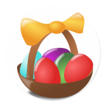 Easter Basket Round Stickers