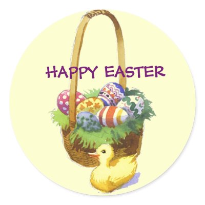 Easter Basket with Duck Sticker by bettysdaughter