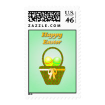 Easter basket with eggs stamps