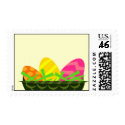 easter basket with eggs stamp