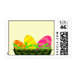 easter basket with eggs stamps