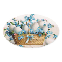 Easter Basket with Forget-Me-Nots - Sticker