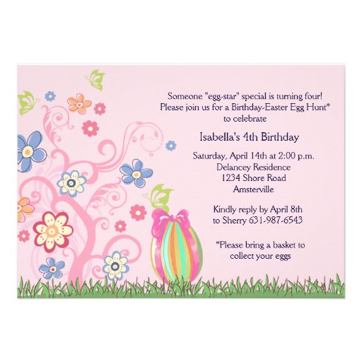 Easter Birthday Party Invitation (front side)