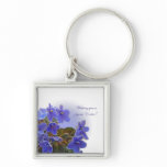 Easter Blue African Violets Key Chain