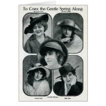 Easter Bonnets 1920 Hollywood stars card