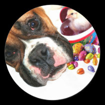 Easter Boxer puppy and Chick large stickers stickers
