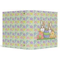 easter bunnies and eggs vinyl binder