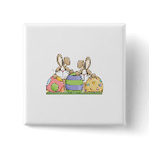 easter bunnies and eggs buttons