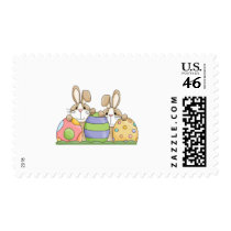 easter bunnies and eggs stamps
