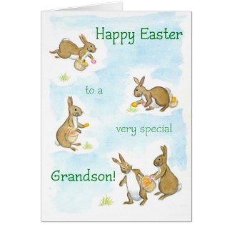 Easter Bunnies Card for a Grandson