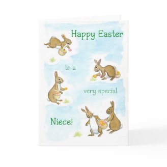 Easter Bunnies Card for a Niece