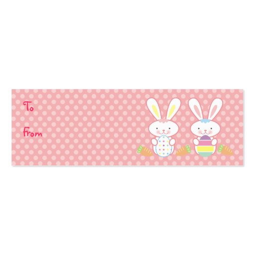 Easter Bunnies Gift Tags Business Card Template (front side)