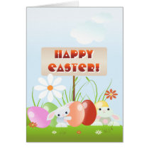 Easter Bunnies In The Grass 2 cards