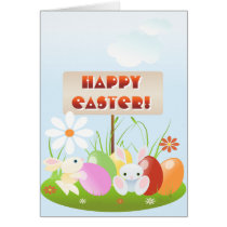 Easter Bunnies In The Grass 3 cards