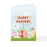 Easter Bunnies In The Grass Greeting Card
