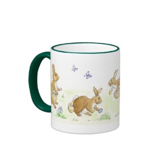Easter Bunnies Ringer Mug mug