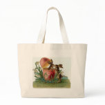 Easter bunnies with pink egg tote bags