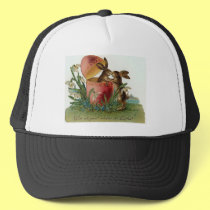 Easter bunnies with pink egg hats