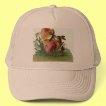 Easter bunnies with pink egg hats