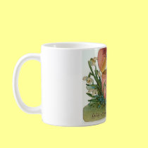 Easter bunnies with pink egg mugs