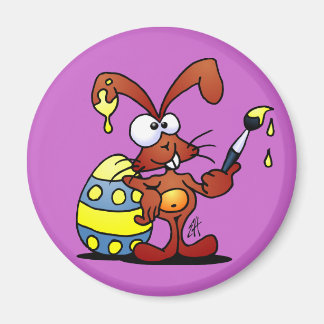Easter Bunny 2 Inch Round Magnet