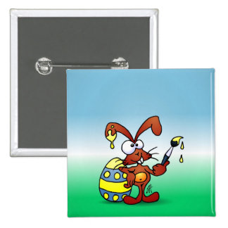 Easter Bunny 2 Inch Square Button