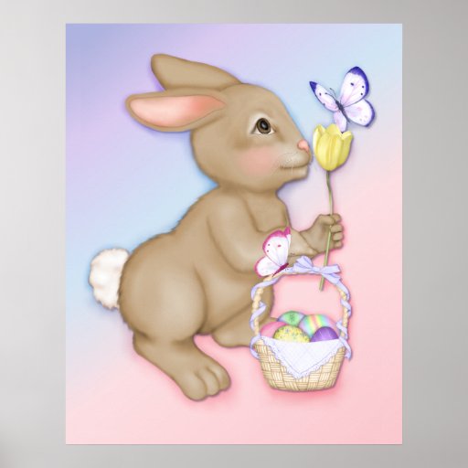 Easter Bunny and Butterfly Print