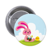 Easter Bunny and Chick buttons
