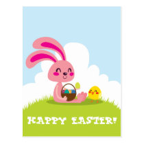 Easter Bunny and Chick postcards