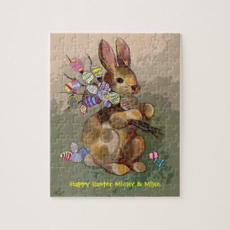 easter bunny and eggs puzzle