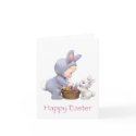 Easter Bunny and Girl Card