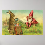 Easter Bunny And Gnome Posters