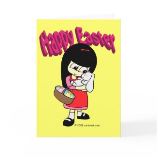 Easter Bunny and The Girl card