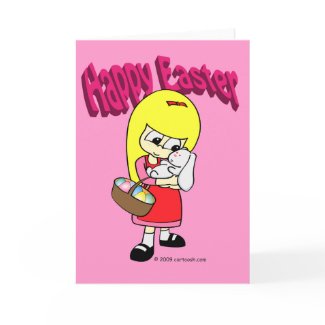 Easter Bunny and The Girl card