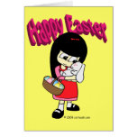 Easter Bunny and The Girl Greeting Card