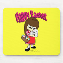 Easter Bunny and The Girl Mouse Pad