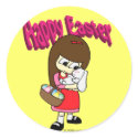 Easter Bunny and The Girl stickers by cartoosh Easter Bunny and The Girl stickers