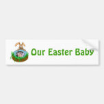 Easter Bunny Baby Announcement Photo Template Bumper Stickers