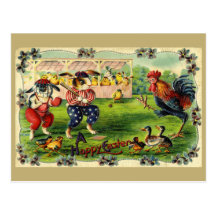 Easter Bunny Baseball Vintage Postcard