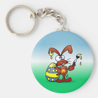 Easter Bunny Basic Round Button Keychain