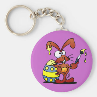 Easter Bunny Basic Round Button Keychain