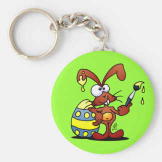 Easter Bunny Basic Round Button Keychain